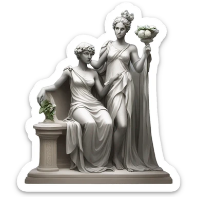 Persephone and hades renaissance statue sticker