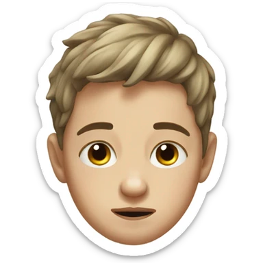 Sleepy realistic portrait of a boy sticker