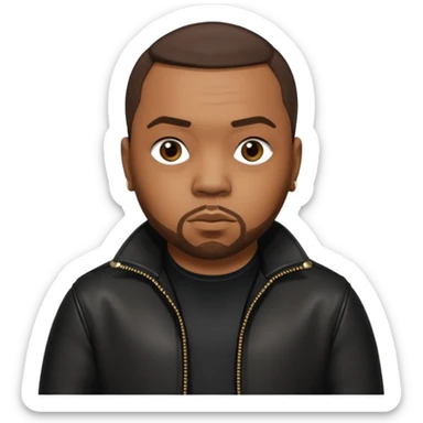 Timbaland with dark brown hair, black outfit sticker
