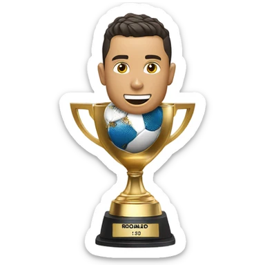 Cristiano ronaldo avec le trophée de la coupe du monde sticker