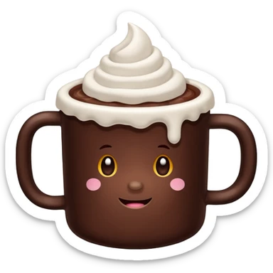 hot cocoa with marshmellows sticker