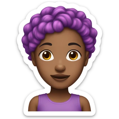 Light skin black girl with pink and purple hair  sticker