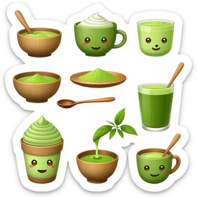 pls create maiko matcha nyc's matcha emojis sticker