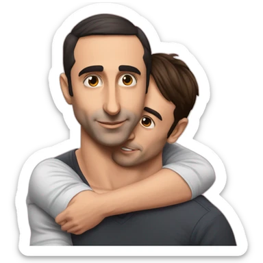 Eric zemmour qui fait un calin a Jordan Bardella sticker