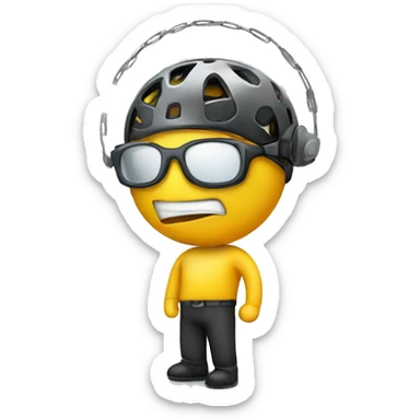 A simple emoji using technical concept representing balancing mind and tech   sticker