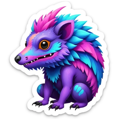 Dark vibrant pastel bright neon colorful edgy exotic painted Fakémon-Pokémon-Vernid-creature sticker