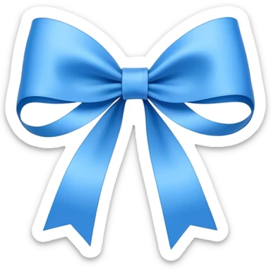 Super ultra-thin and stretched ribbon bow, as narrow as possible, single loop, no extra loops, no fluffy or rounded shapes, only one long and sleek ribbon, delicate, minimalist, NO DOUBLE LOOPS, NO THICKNESS, ONLY A SINGLE SLIM LINE blue sticker