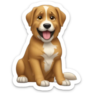 A 🐕 biting a 🐈 sticker