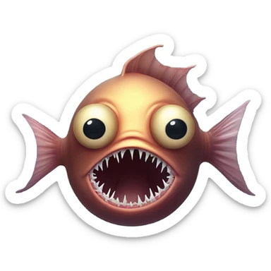 deep sea anglerfish with illicium and esca   sticker