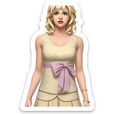 blonde girl in elegant dress sticker