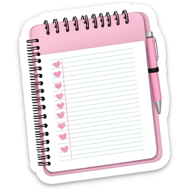 Faça emoji de um planner organizado no notebook rosa  sticker