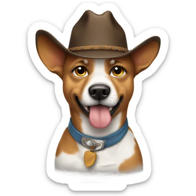 cowboy dog sticker