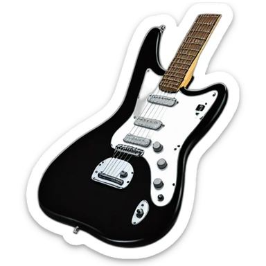 realistic all black fender jaguar guitar sticker