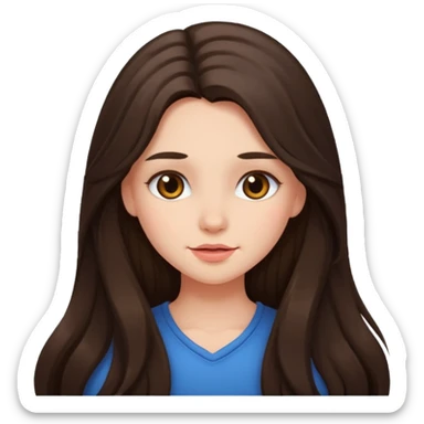 long haired brunette girl blushing sticker