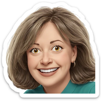 smiling girl with brown hair sticker