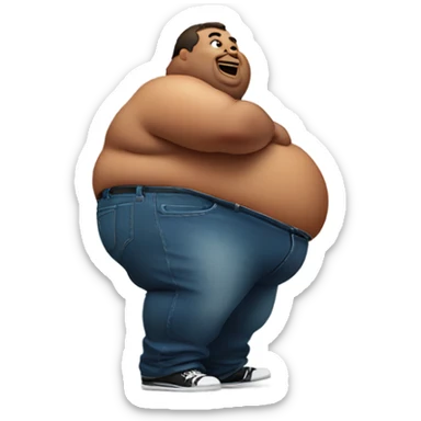 Fat guy twerking sticker