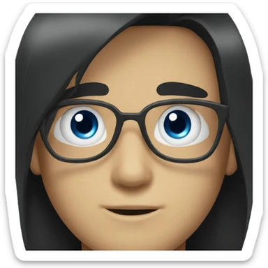 cool boy with black hair blue eyes sticker