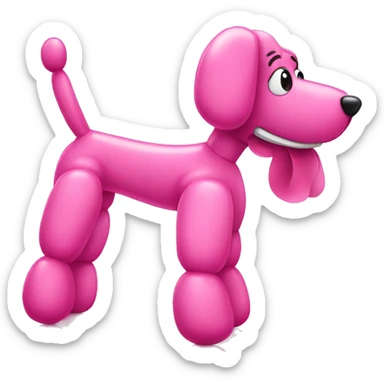 pink balloon dog sticker