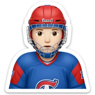 Hockey goalie in red and blue sticker