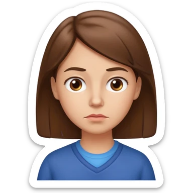 A thoughtful kindergardenteacher with a raised eyebrow and questioning look. sticker