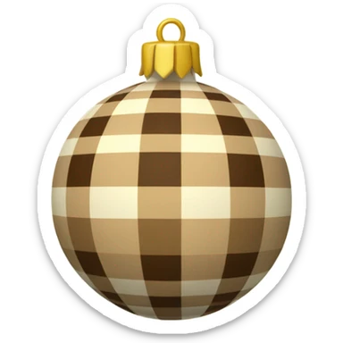 Plaid beige ornament  sticker