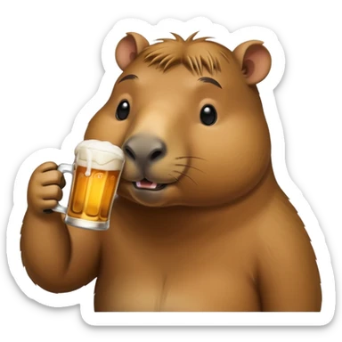 Capibara tomando cerveza sticker