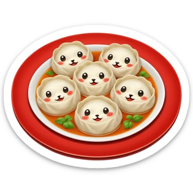 momo in plate  sticker