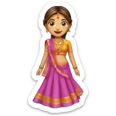 Girl in chaniya choli sticker