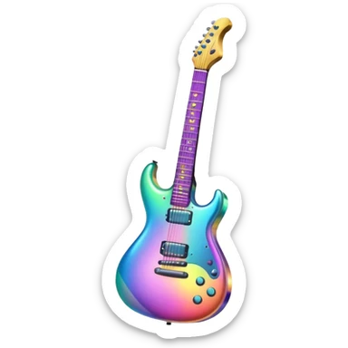 Iridescent guitar sticker