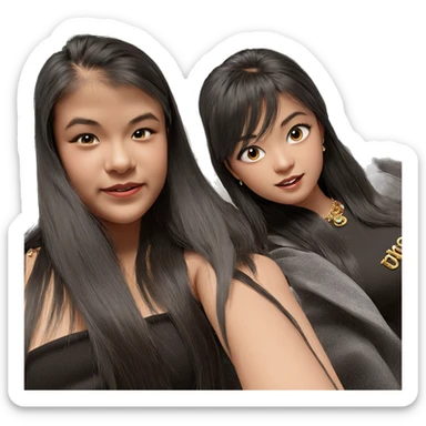 black haired girls with jewelry sticker