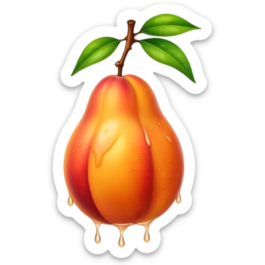 Wet dripping Nectarine sticker