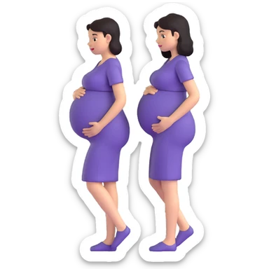 pregnant woman expecting a baby sticker