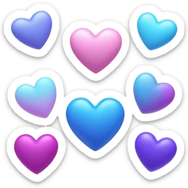 Pink blue and Purple Heart  sticker