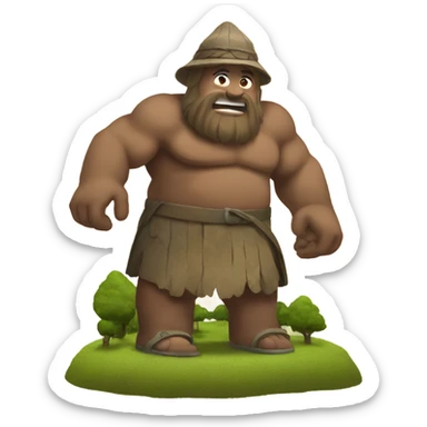 A Giant standing over a small village sticker