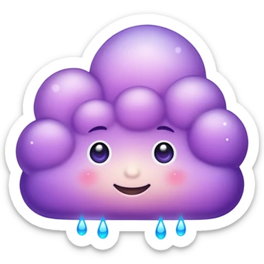 A glowing purple cloud with subtle sparkles around it. sticker