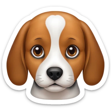a beagle dog that has black dots around his eyes  sticker