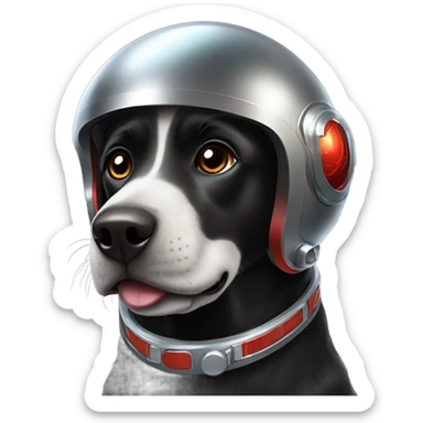 black labrador in Mars spacesuit sticker