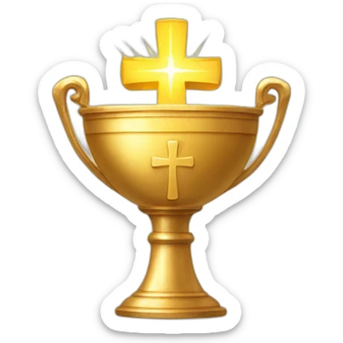 Golden chalice with radiant cross. sticker