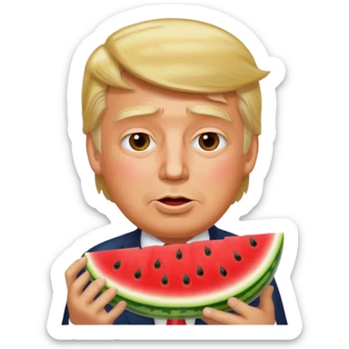 trump eating watermelon sticker