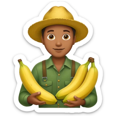 A black farmer with bananas sticker