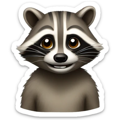 the side of a raccoon with its mouth ope sticker