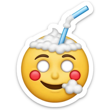 Emoji qui snif de la drogue avec une paille sticker