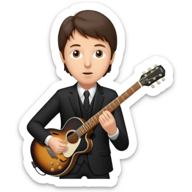 Paul McCartney playing guitar black suit sticker