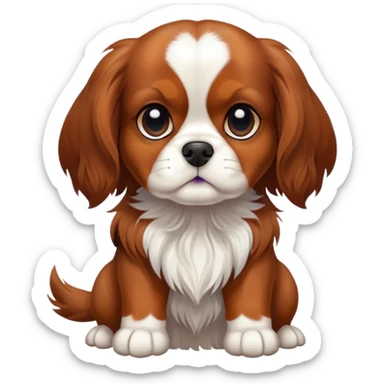 Cavalier King Charles spaniel brown and black dog sticker
