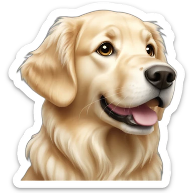 Golden Retriever white playing sticker