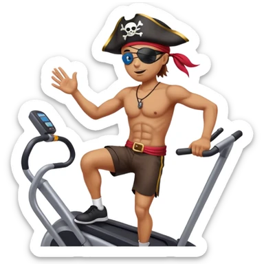 Pirate on an elliptical sticker