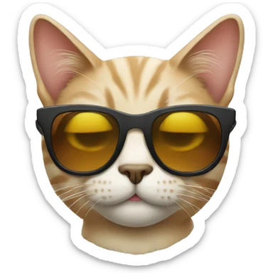 Cat with sunglasses sticker