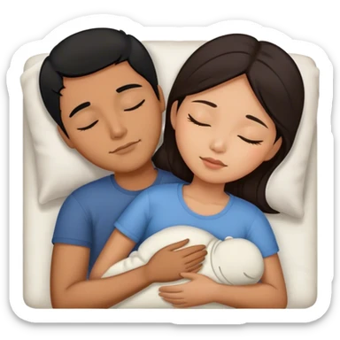 Caramel brown Guy with medium length black hair sleeping with brown hair Filipina sticker