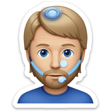 Björn Ulvaeus with dark blue eyes, dark blonde hair sticker