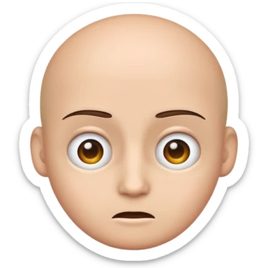 emoji with *NO* eyebrows staring into your soul  sticker